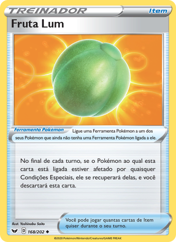 Fruta Lum 168 — Espada e Escudo (Portuguese Pokémon TCG card)