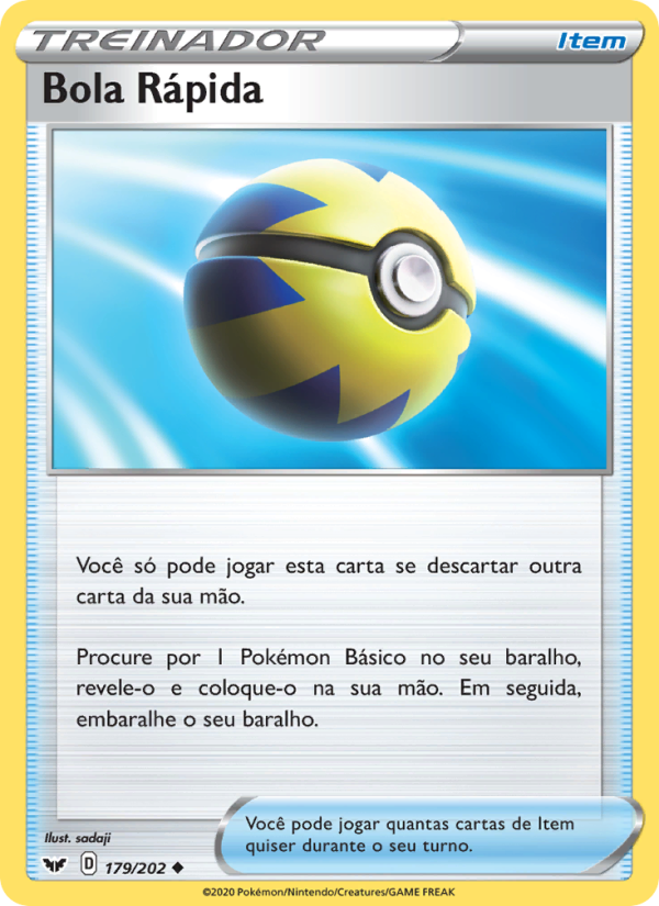 Bola Rápida 179 — Espada e Escudo (Portuguese Pokémon TCG card)