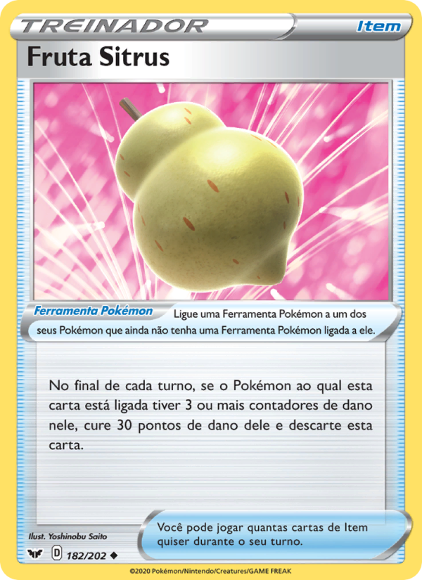 Fruta Sitrus 182 — Espada e Escudo (Portuguese Pokémon TCG card)