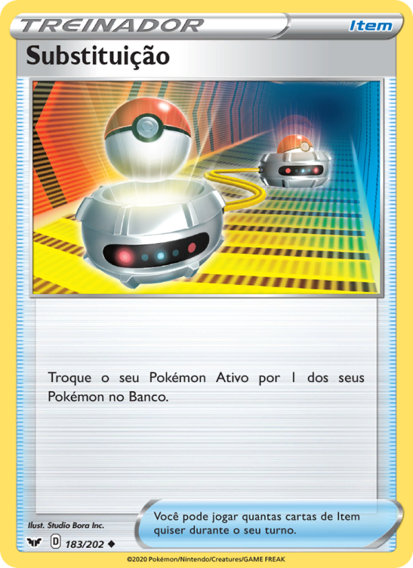 Substituição 183 — Espada e Escudo (Portuguese Pokémon TCG card)