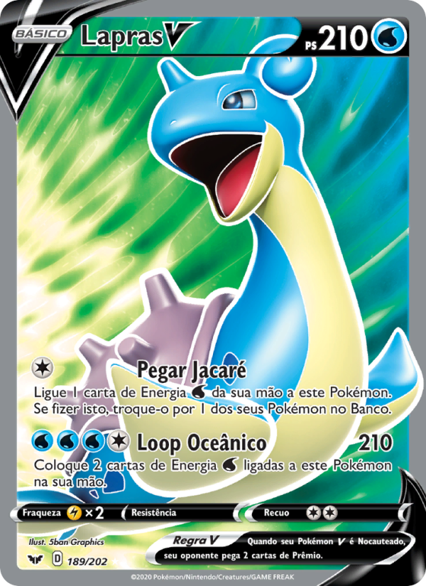 Lapras V 189 — Espada e Escudo (Portuguese Pokémon TCG card)
