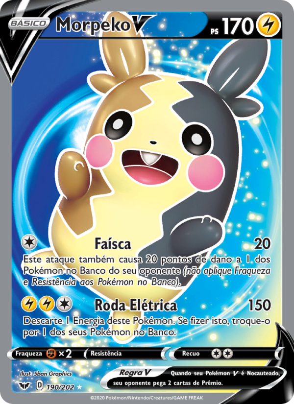 Morpeko V 190 — Espada e Escudo (Portuguese Pokémon TCG card)