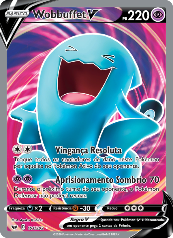 Wobbuffet V 191 — Sword & Shield (Portuguese Pokémon TCG card)