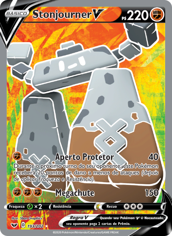 Stonjourner V 193 — Sword & Shield (Portuguese Pokémon TCG card)