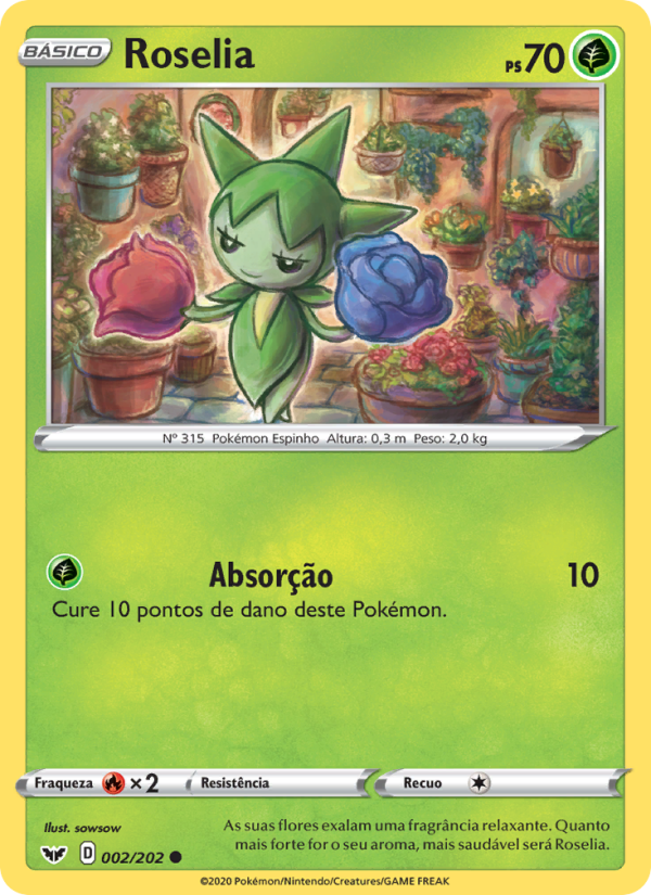 Roselia 2 — Espada e Escudo (Portuguese Pokémon TCG card)