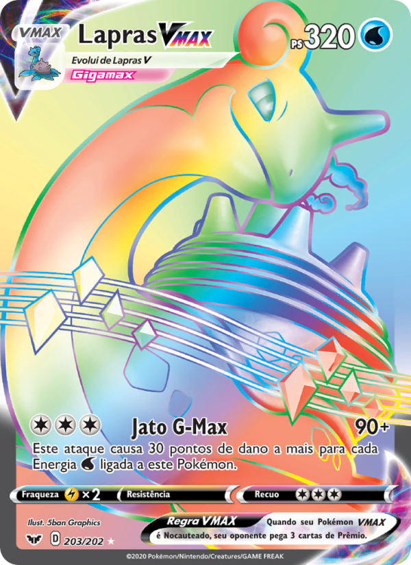 Lapras VMAX 203 — Espada e Escudo (Portuguese Pokémon TCG card)