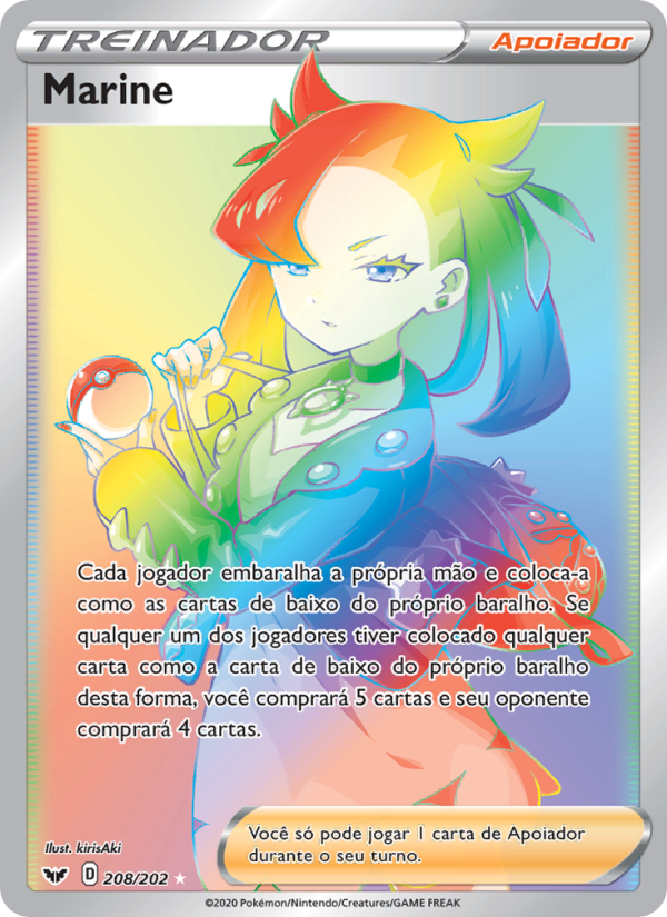 Marine 208 — Espada e Escudo (Portuguese Pokémon TCG card)
