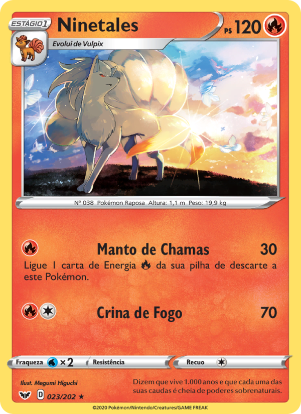 Ninetales 23 — Espada e Escudo (Portuguese Pokémon TCG card)