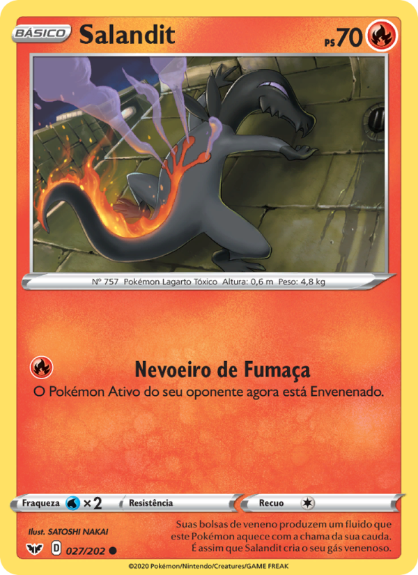 Salandit 27 — Espada e Escudo (Portuguese Pokémon TCG card)