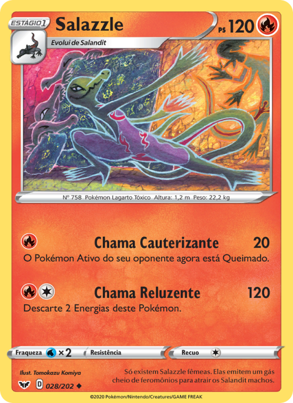 Salazzle 28 — Espada e Escudo (Portuguese Pokémon TCG card)