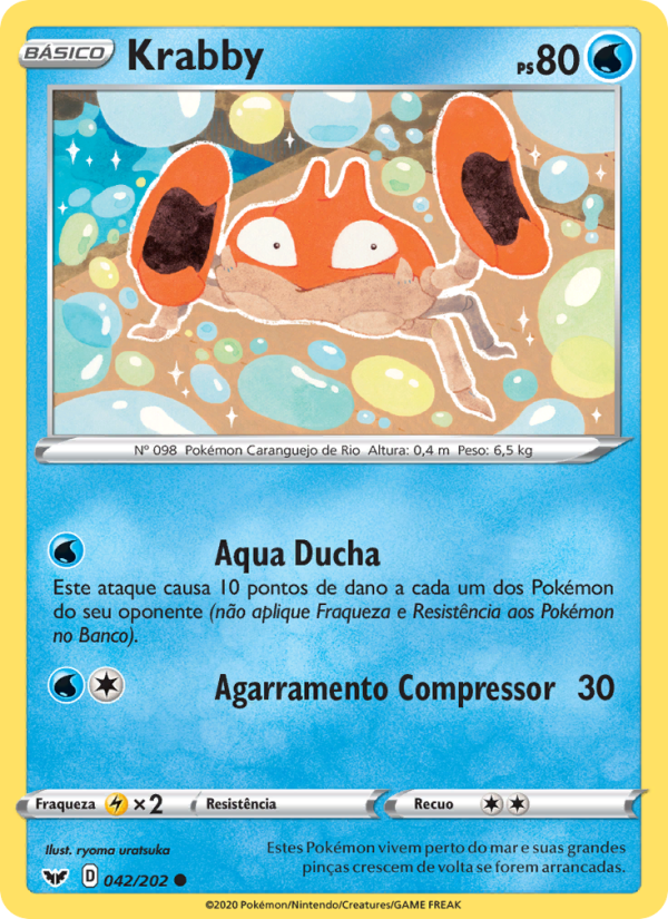 Krabby 42 — Espada e Escudo (Portuguese Pokémon TCG card)