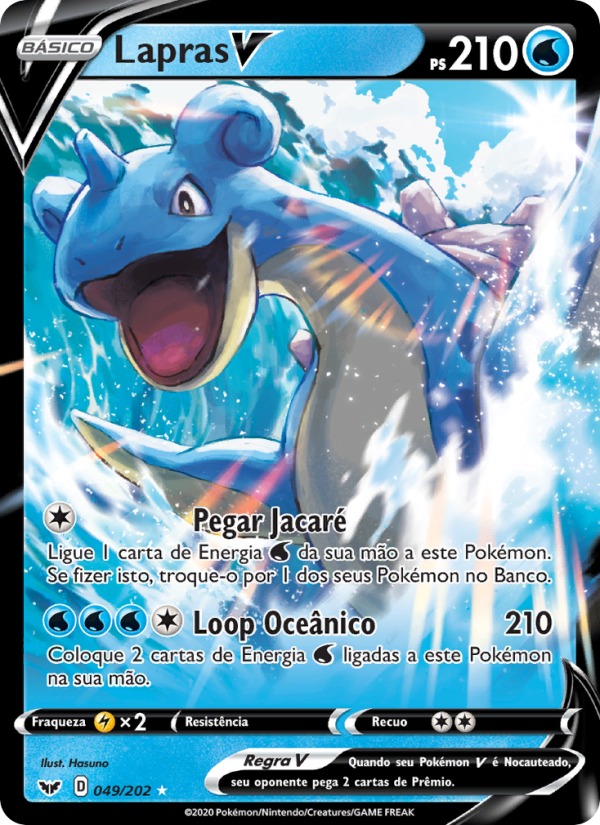 Lapras V 49 — Espada e Escudo (Portuguese Pokémon TCG card)