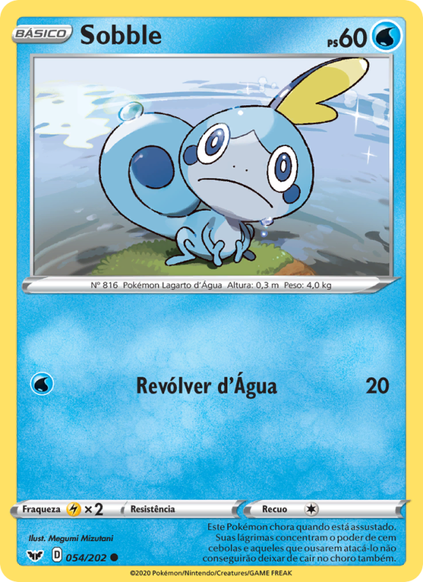 Sobble 54 — Espada e Escudo (Portuguese Pokémon TCG card)