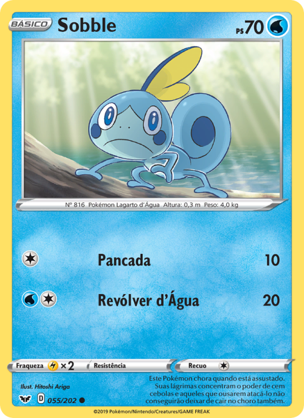 Sobble 55 — Espada e Escudo (Portuguese Pokémon TCG card)