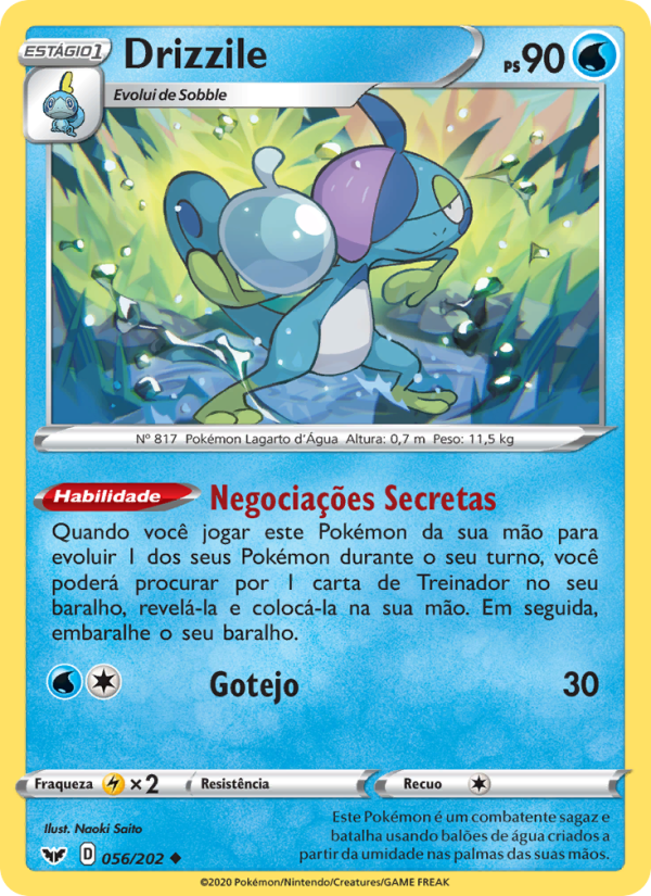 Drizzile 56 — Espada e Escudo (Portuguese Pokémon TCG card)