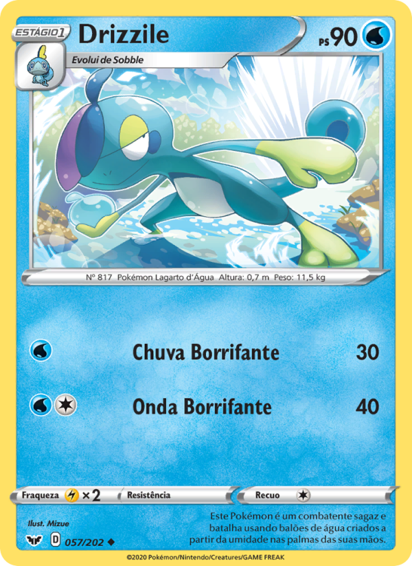Drizzile 57 — Sword & Shield (Portuguese Pokémon TCG card)