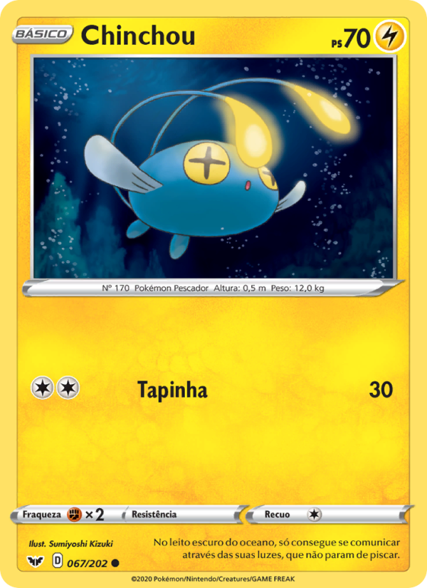 Chinchou 67 — Espada e Escudo (Portuguese Pokémon TCG card)