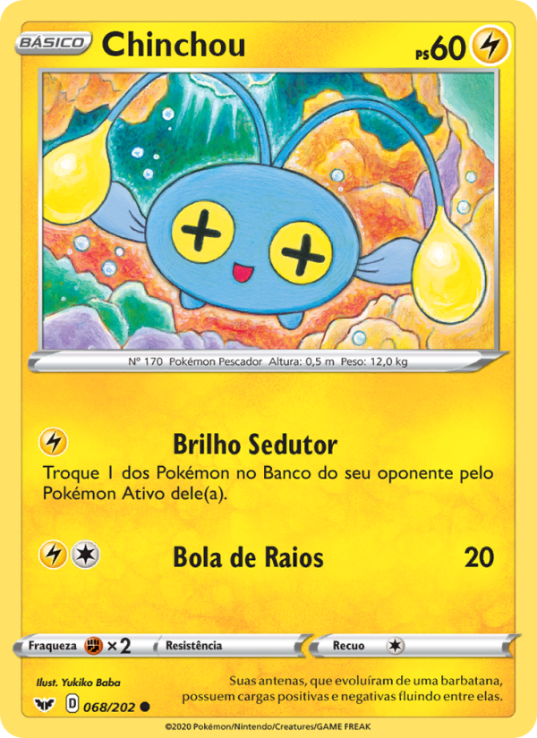 Chinchou 68 — Espada e Escudo (Portuguese Pokémon TCG card)