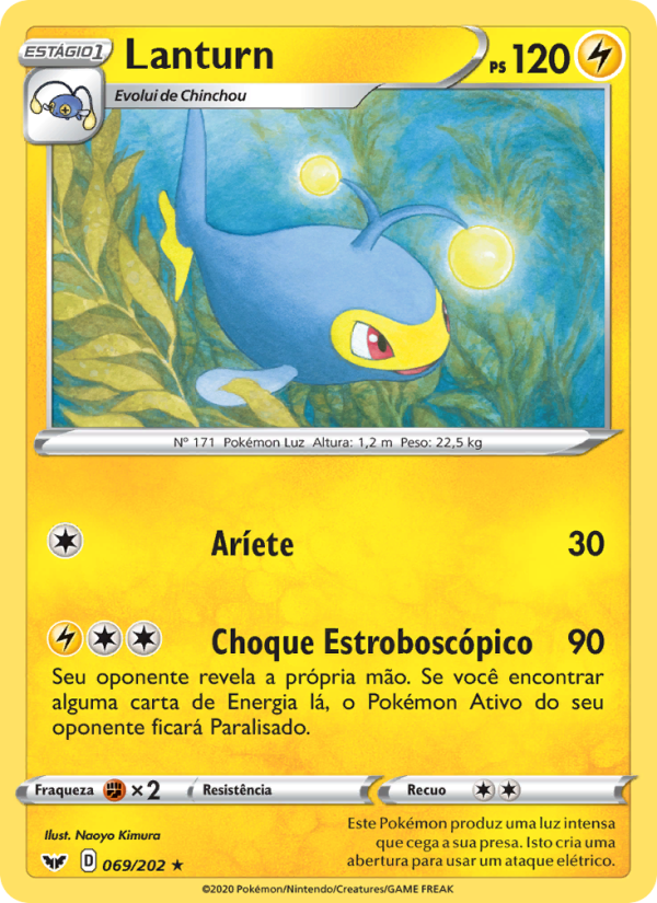 Lanturn 69 — Espada e Escudo (Portuguese Pokémon TCG card)