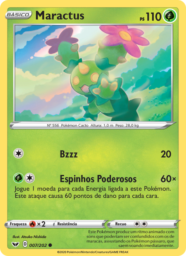 Maractus 7 — Espada e Escudo (Portuguese Pokémon TCG card)