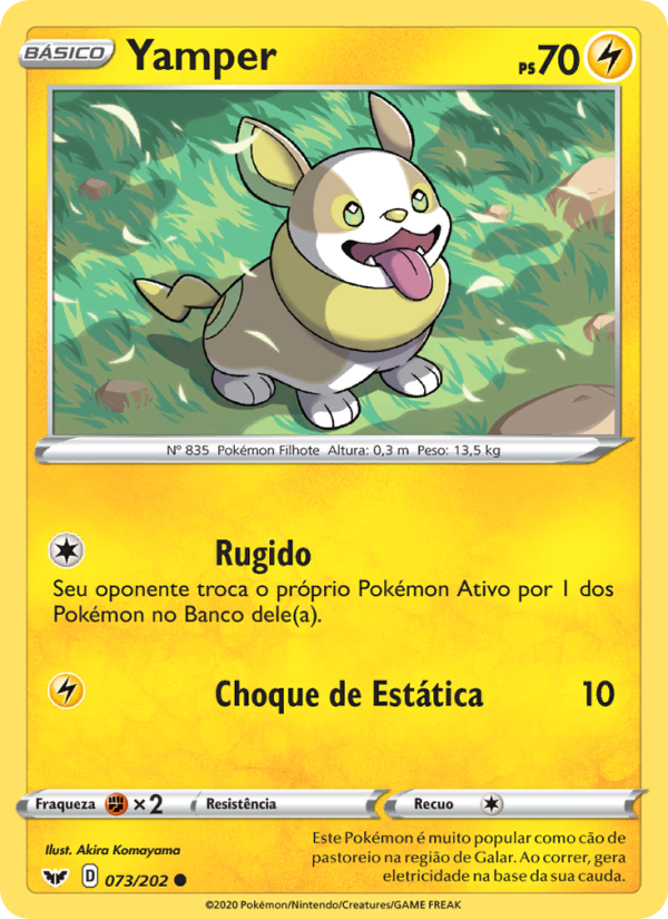 Yamper 73 — Espada e Escudo (Portuguese Pokémon TCG card)