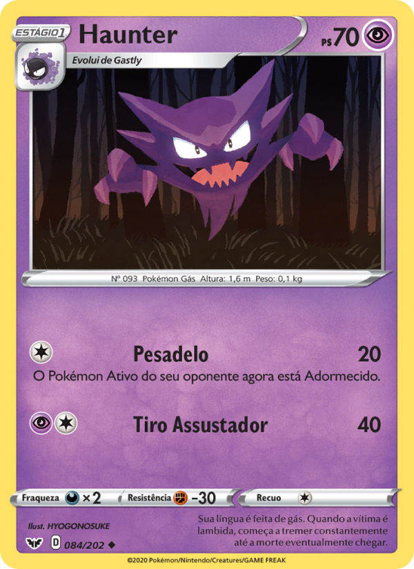 Haunter 84 — Espada e Escudo (Portuguese Pokémon TCG card)