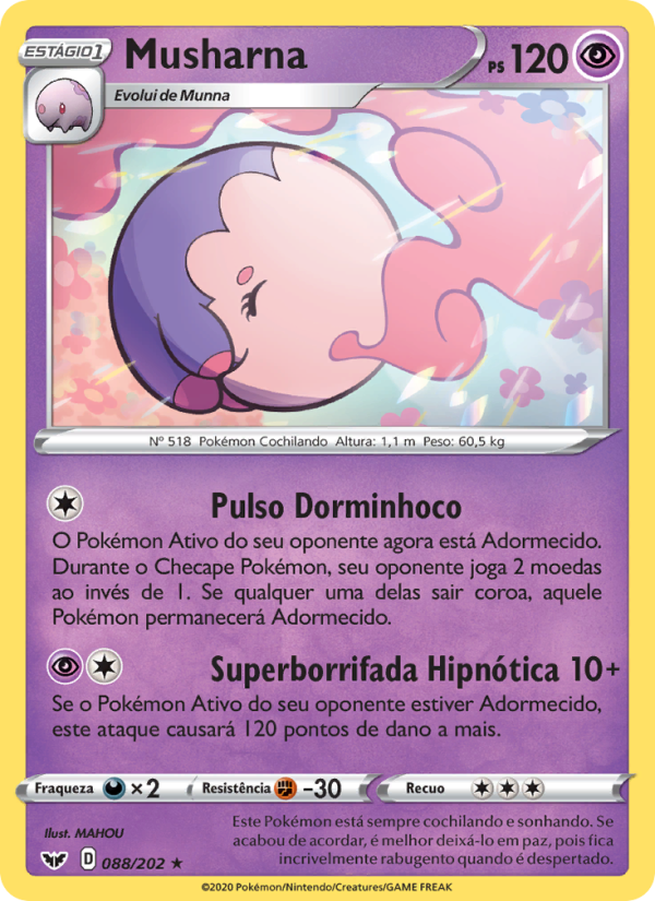 Musharna 88 — Espada e Escudo (Portuguese Pokémon TCG card)