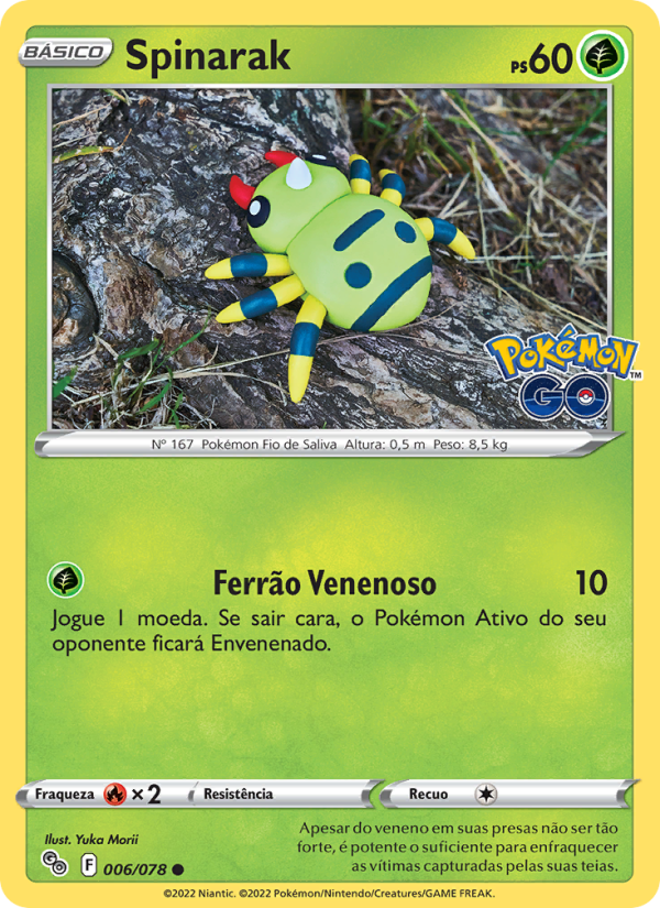 Spinarak 006 — Pokémon GO (Portuguese Pokémon TCG card)