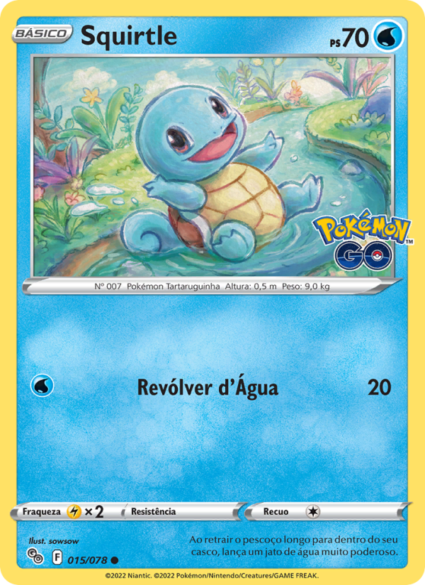 Squirtle 015 — Pokémon GO (Portuguese Pokémon TCG card)