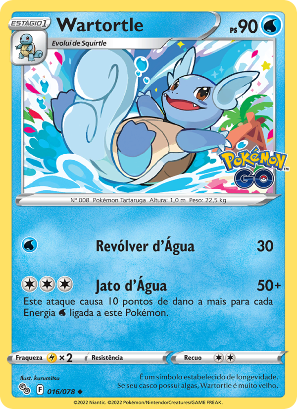 Wartortle 016 — Pokémon GO (Portuguese Pokémon TCG card)