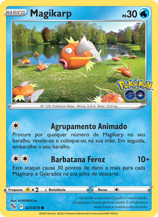 Magikarp 021 — Pokémon GO (Portuguese Pokémon TCG card)