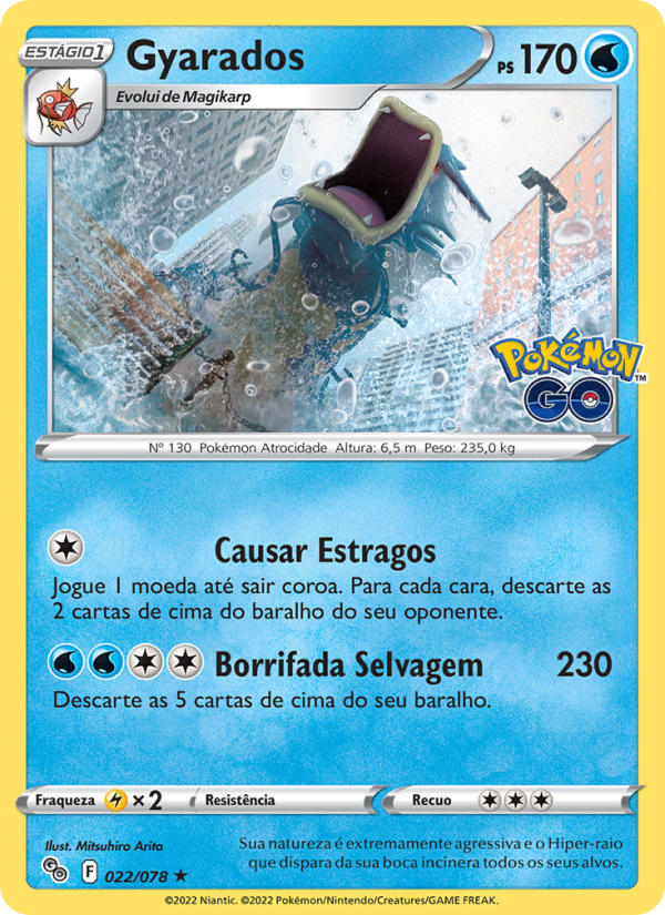 Gyarados 022 — Pokémon GO (Portuguese Pokémon TCG card)