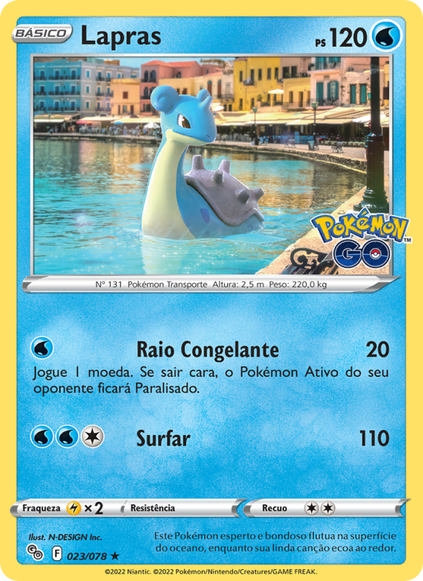Lapras 023 — Pokémon GO (Portuguese Pokémon TCG card)