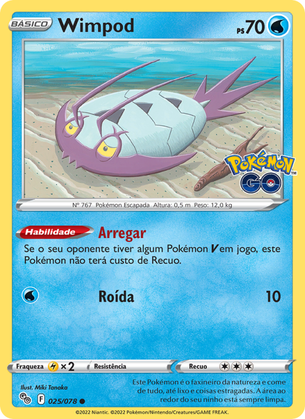 Wimpod 025 — Pokémon GO (Portuguese Pokémon TCG card)