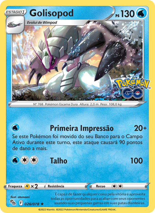 Golisopod 026 — Pokémon GO (Portuguese Pokémon TCG card)