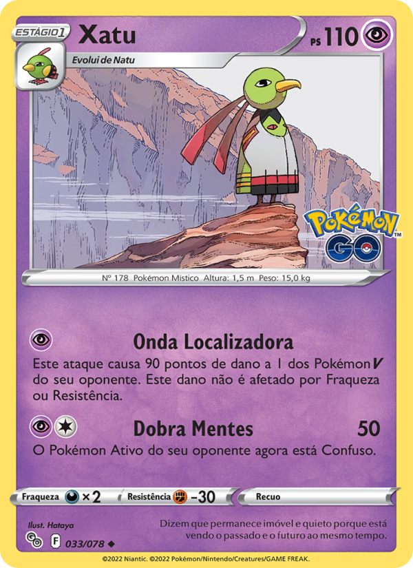 Xatu 033 — Pokémon GO (Portuguese Pokémon TCG card)