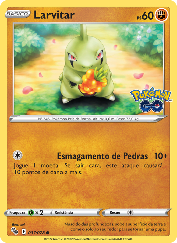 Larvitar 037 — Pokémon GO (Portuguese Pokémon TCG card)