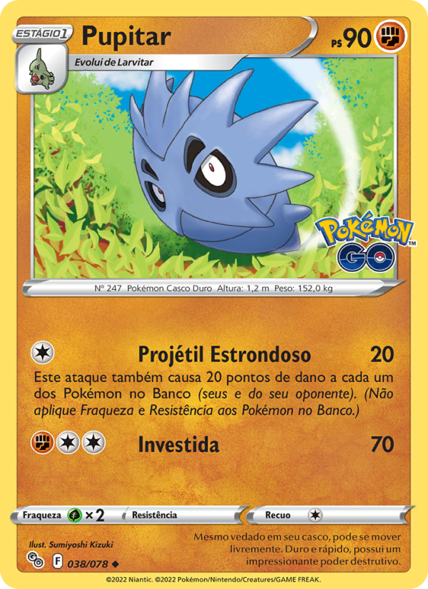Pupitar 038 — Pokémon GO (Portuguese Pokémon TCG card)