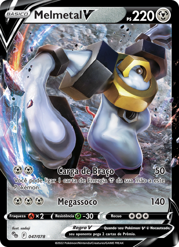 Melmetal V 047 — Pokémon GO (Portuguese Pokémon TCG card)