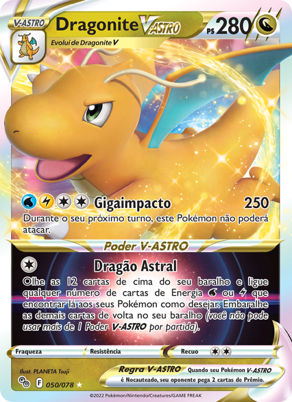 Dragonite V-ASTRO 050 — Pokémon GO (Portuguese Pokémon TCG card)