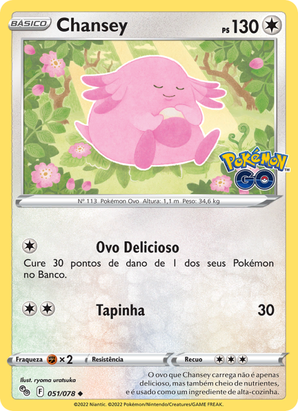 Chansey 051 — Pokémon GO (Portuguese Pokémon TCG card)