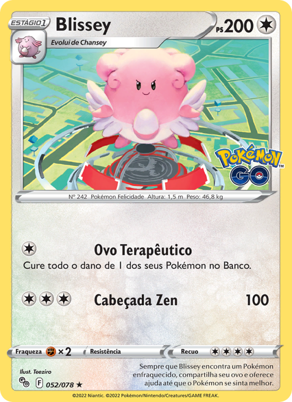 Blissey 052 — Pokémon GO (Portuguese Pokémon TCG card)