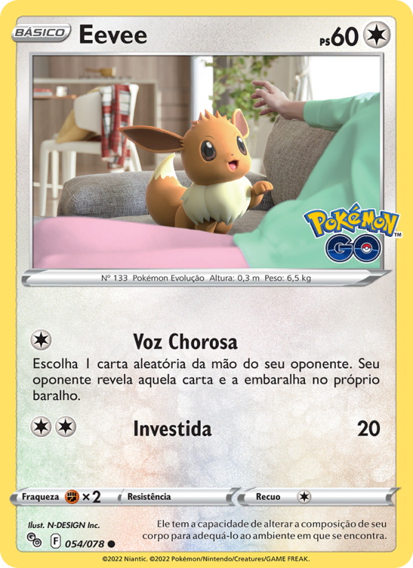 Eevee 054 — Pokémon GO (Portuguese Pokémon TCG card)