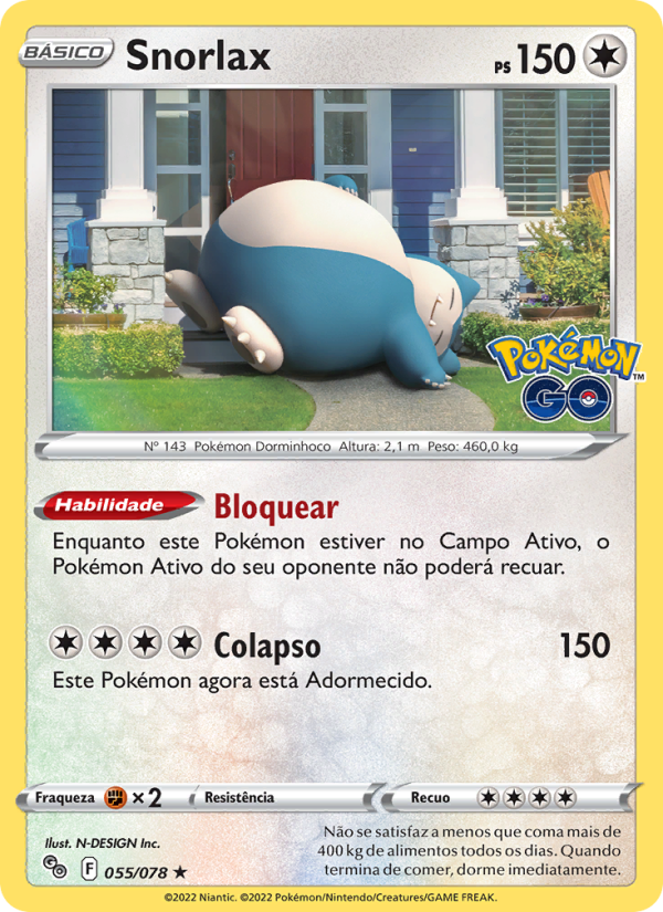 Snorlax 055 — Pokémon GO (Portuguese Pokémon TCG card)