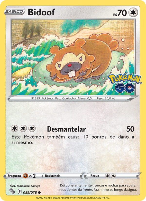 Bidoof 059 — Pokémon GO (Portuguese Pokémon TCG card)