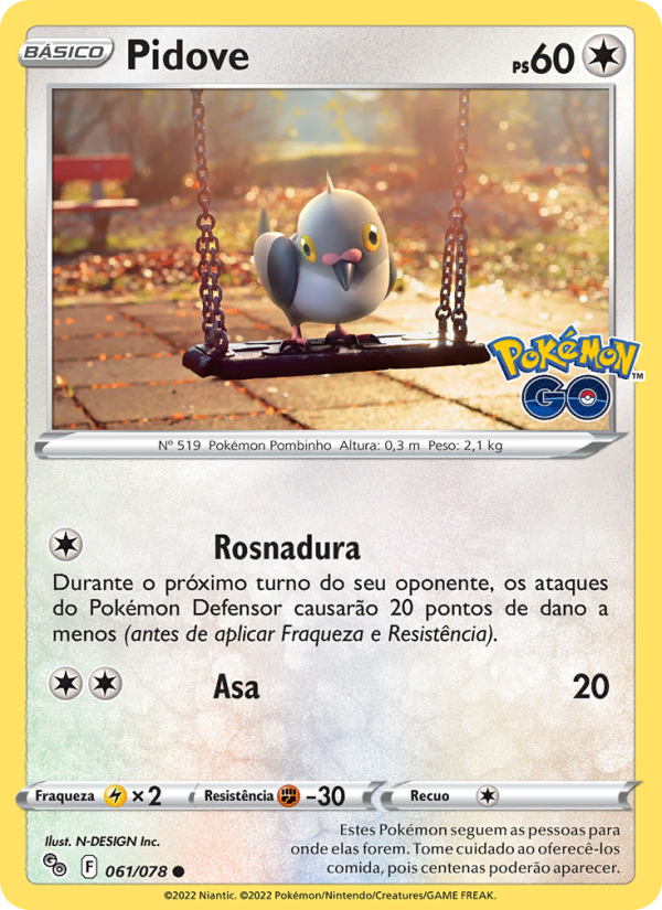 Pidove 061 — Pokémon GO (Portuguese Pokémon TCG card)
