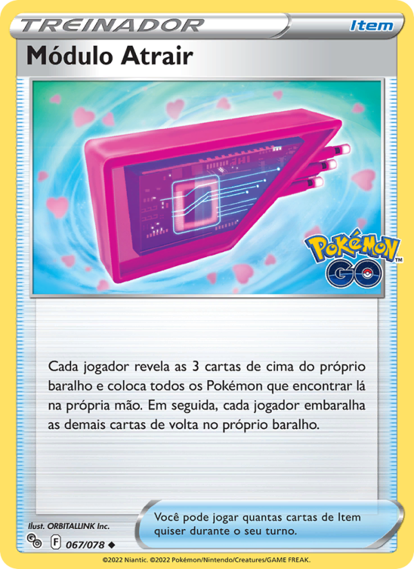 Módulo Atrair 067 — Pokémon GO (Portuguese Pokémon TCG card)