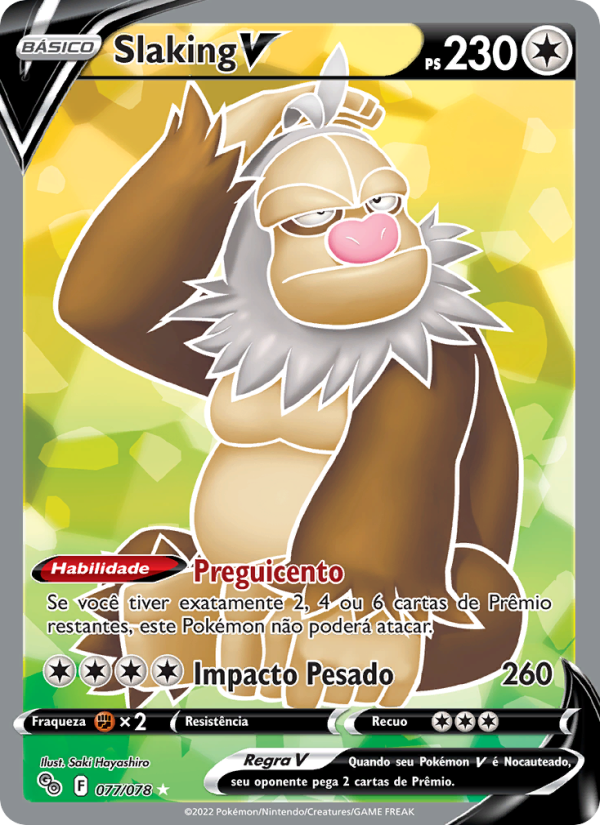 Slaking V 077 — Pokémon GO (Portuguese Pokémon TCG card)