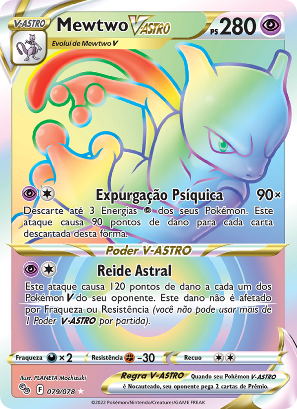 Mewtwo V-ASTRO 079 — Pokémon GO (Portuguese Pokémon TCG card)