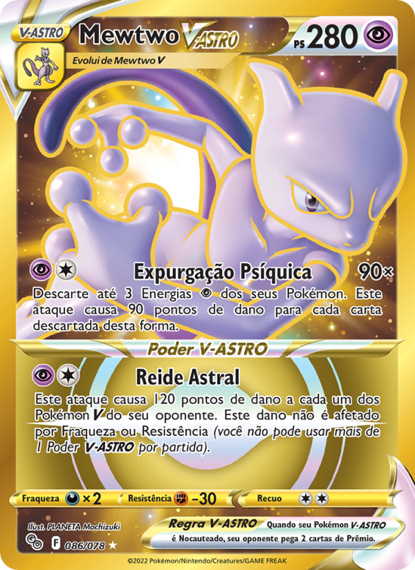Mewtwo V-ASTRO 086 — Pokémon GO (Portuguese Pokémon TCG card)